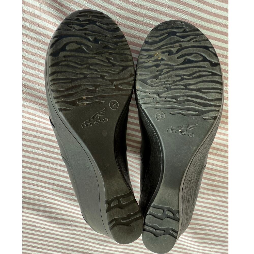 Dansko Rosaline Women's Black Wedge Clog Shoes Size 39 8.5 Casual - Picture 6 of 7